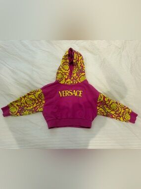 Versace Kids Hot Pink & Yellow Baroque Joggers